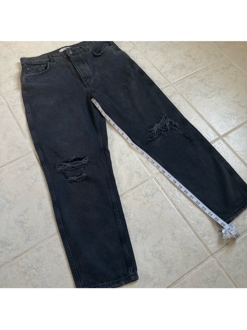 Free People Black Distressed Denim
